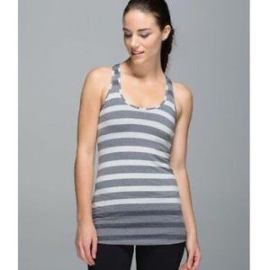 EUC Lululemon Cool Racerback Marshmallow Stripe Sand Dune / Ghost